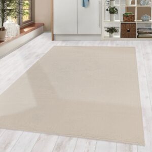 Waschbarer Rundteppich, Wohnzimmerteppich, Unifarbe, Weich, Farbe:Silber